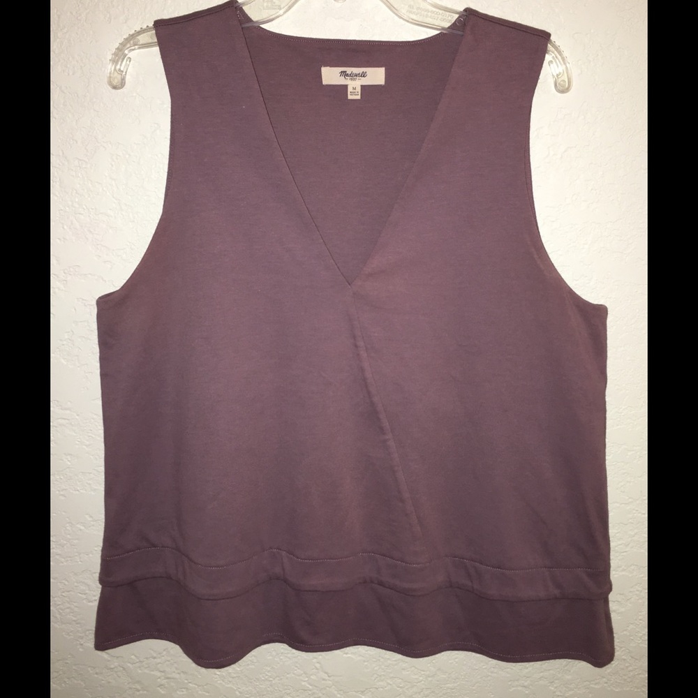 MADEWELL Medium Mauve Tank V-Neck Sleeveless